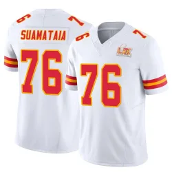 Men's Kingsley Suamataia Kansas City Chiefs No.76 Limited Vapor F.U.S.E. Super Bowl LIX Jersey - White