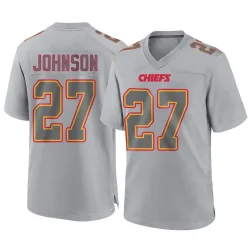 Men's Larry Johnson Kansas City Chiefs No.27 Game Atmosphere Fashion Jersey - Gray