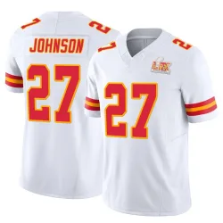 Men's Larry Johnson Kansas City Chiefs No.27 Limited Vapor F.U.S.E. Super Bowl LIX Jersey - White