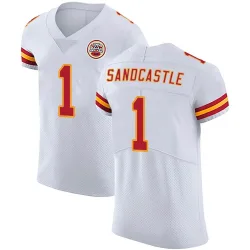 Men's Leon Sandcastle Kansas City Chiefs No.1 Elite Vapor Untouchable Jersey - White