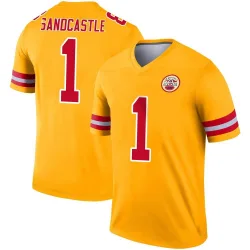 Men's Leon Sandcastle Kansas City Chiefs No.1 Legend Inverted Jersey - Gold