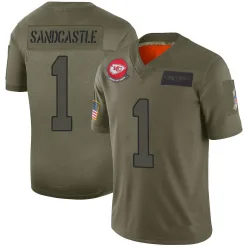 Men's Leon Sandcastle Kansas City Chiefs No.1 Limited 2019 Salute to Service Jersey - Camo
