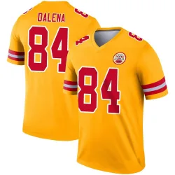 Men's Mac Dalena Kansas City Chiefs No.84 Legend Inverted Jersey - Gold