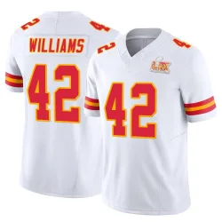 Men's Major Williams Kansas City Chiefs No.42 Limited Vapor F.U.S.E. Super Bowl LIX Jersey - White