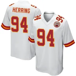 Men's Malik Herring Kansas City Chiefs No.94 Game Jersey - White