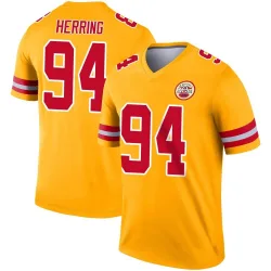 Men's Malik Herring Kansas City Chiefs No.94 Legend Inverted Jersey - Gold