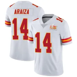 Men's Matt Araiza Kansas City Chiefs No.14 Limited Vapor Untouchable Super Bowl LIX Jersey - White