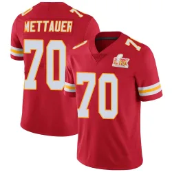 Men's McKade Mettauer Kansas City Chiefs No.70 Limited Team Color Vapor Untouchable Super Bowl LIX Jersey - Red