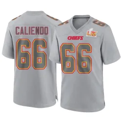 Men's Mike Caliendo Kansas City Chiefs No.66 Game Atmosphere Fashion Super Bowl LIX Jersey - Gray