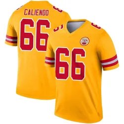 Men's Mike Caliendo Kansas City Chiefs No.66 Legend Inverted Jersey - Gold