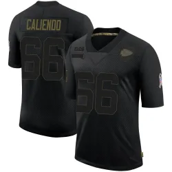 Men's Mike Caliendo Kansas City Chiefs No.66 Limited 2020 Salute To Service Jersey - Black