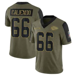 Men's Mike Caliendo Kansas City Chiefs No.66 Limited 2021 Salute To Service Jersey - Olive