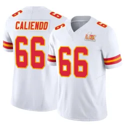 Men's Mike Caliendo Kansas City Chiefs No.66 Limited Vapor F.U.S.E. Super Bowl LIX Jersey - White
