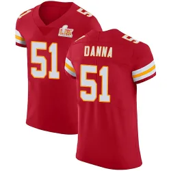 Men's Mike Danna Kansas City Chiefs No.51 Elite Team Color Vapor Untouchable Super Bowl LIX Jersey - Red
