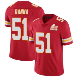 Men's Mike Danna Kansas City Chiefs No.51 Limited Team Color Vapor Untouchable Super Bowl LIX Jersey - Red