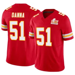 Men's Mike Danna Kansas City Chiefs No.51 Limited Vapor F.U.S.E. Super Bowl LIX Jersey - Red