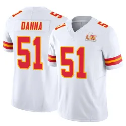 Men's Mike Danna Kansas City Chiefs No.51 Limited Vapor F.U.S.E. Super Bowl LIX Jersey - White