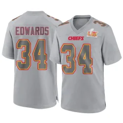 Men's Mike Edwards Kansas City Chiefs No.34 Game Atmosphere Fashion Super Bowl LIX Jersey - Gray