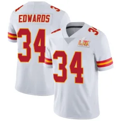 Men's Mike Edwards Kansas City Chiefs No.34 Limited Vapor Untouchable Super Bowl LIX Jersey - White