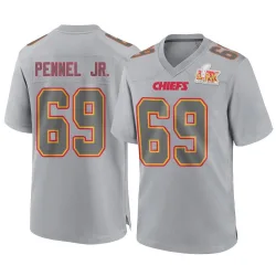 Men's Mike Pennel Jr. Kansas City Chiefs No.69 Game Atmosphere Fashion Super Bowl LIX Jersey - Gray