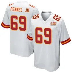 Men's Mike Pennel Jr. Kansas City Chiefs No.69 Game Super Bowl LIX Jersey - White