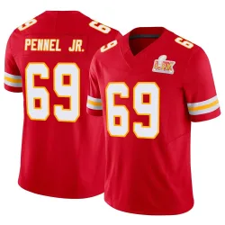 Men's Mike Pennel Jr. Kansas City Chiefs No.69 Limited Vapor F.U.S.E. Super Bowl LIX Jersey - Red
