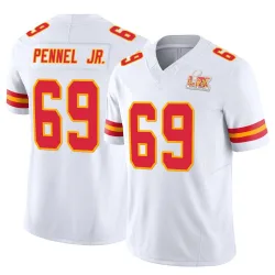 Men's Mike Pennel Jr. Kansas City Chiefs No.69 Limited Vapor F.U.S.E. Super Bowl LIX Jersey - White