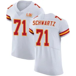 Men's Mitchell Schwartz Kansas City Chiefs No.71 Elite Vapor Untouchable Super Bowl LIX Jersey - White