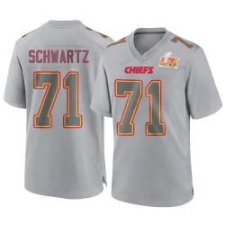 Men's Mitchell Schwartz Kansas City Chiefs No.71 Game Atmosphere Fashion Super Bowl LIX Jersey - Gray