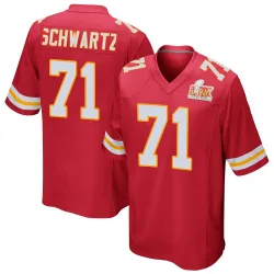 Men's Mitchell Schwartz Kansas City Chiefs No.71 Game Team Color Super Bowl LIX Jersey - Red