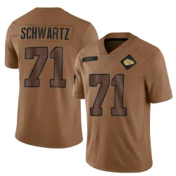 Men's Mitchell Schwartz Kansas City Chiefs No.71 Limited 2023 Salute To Service Jersey - Brown
