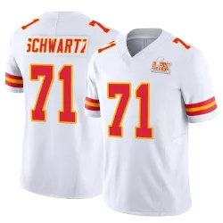 Men's Mitchell Schwartz Kansas City Chiefs No.71 Limited Vapor F.U.S.E. Super Bowl LIX Jersey - White