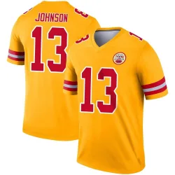 Men's Nazeeh Johnson Kansas City Chiefs No.13 Legend Inverted Jersey - Gold