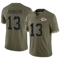 Men's Nazeeh Johnson Kansas City Chiefs No.13 Limited 2022 Salute To Service Jersey - Olive