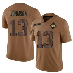 Men's Nazeeh Johnson Kansas City Chiefs No.13 Limited 2023 Salute To Service Jersey - Brown
