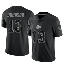 Men's Nazeeh Johnson Kansas City Chiefs No.13 Limited Reflective Jersey - Black