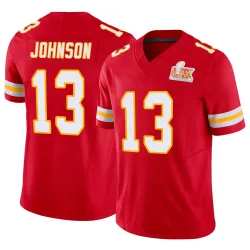 Men's Nazeeh Johnson Kansas City Chiefs No.13 Limited Vapor F.U.S.E. Super Bowl LIX Jersey - Red