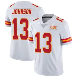 Men's Nazeeh Johnson Kansas City Chiefs No.13 Limited Vapor Untouchable Super Bowl LIX Jersey - White