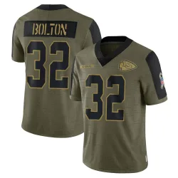 Men's Nick Bolton Kansas City Chiefs No.32 Limited 2021 Salute To Service Jersey - Olive