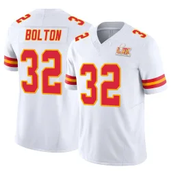 Men's Nick Bolton Kansas City Chiefs No.32 Limited Vapor F.U.S.E. Super Bowl LIX Jersey - White