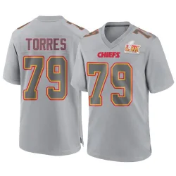 Men's Nick Torres Kansas City Chiefs No.79 Game Atmosphere Fashion Super Bowl LIX Jersey - Gray