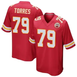 Men's Nick Torres Kansas City Chiefs No.79 Game Team Color Jersey - Red