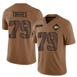 Men's Nick Torres Kansas City Chiefs No.79 Limited 2023 Salute To Service Jersey - Brown