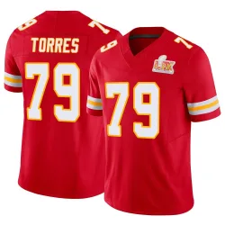 Men's Nick Torres Kansas City Chiefs No.79 Limited Vapor F.U.S.E. Super Bowl LIX Jersey - Red