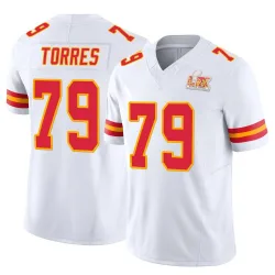 Men's Nick Torres Kansas City Chiefs No.79 Limited Vapor F.U.S.E. Super Bowl LIX Jersey - White