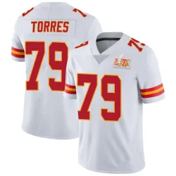 Men's Nick Torres Kansas City Chiefs No.79 Limited Vapor Untouchable Super Bowl LIX Jersey - White