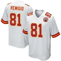 Men's Nikko Remigio Kansas City Chiefs No.81 Game Jersey - White