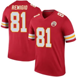 Men's Nikko Remigio Kansas City Chiefs No.81 Legend Color Rush Jersey - Red