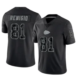 Men's Nikko Remigio Kansas City Chiefs No.81 Limited Reflective Jersey - Black