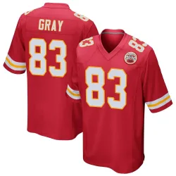 Men's Noah Gray Kansas City Chiefs No.83 Game Team Color Jersey - Red